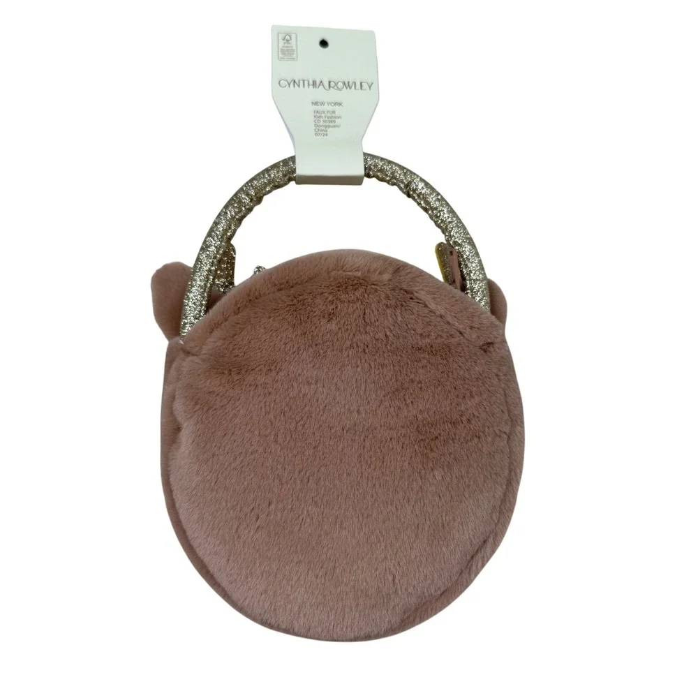 NWT Cynthia Rowley Kids Faux Fur Reindeer Christmas Holiday Purse Bag NEW